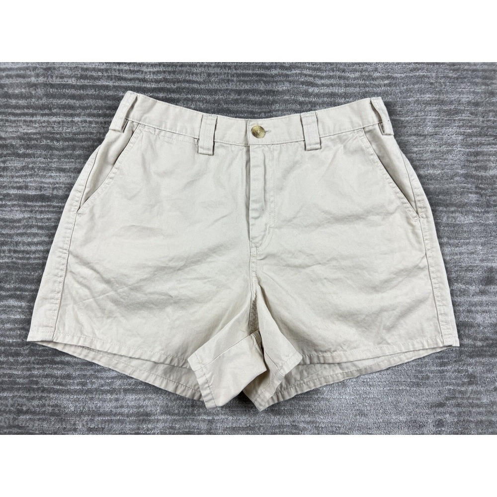 24 Seven‎ Shorts Womens 11 Tan Khaki Chino High Rise Cotton Twill Utility Pocket